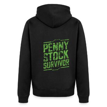 Börsenhändler, Forex-händler, Anlegerhandel - Unisex Premium Bio Zip Hoodie - Schwarz - Hinten - Nico (187cm)