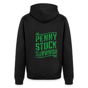 Börsenhändler, Forex-händler, Anlegerhandel - Unisex Premium Bio Zip Hoodie - Schwarz - Hinten - Nico (187cm)