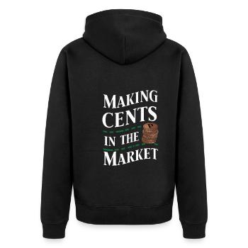 Börsenhändler, Forex-händler, Anlegerhandel - Unisex Premium Bio Zip Hoodie - Schwarz - Hinten - Nico (187cm)