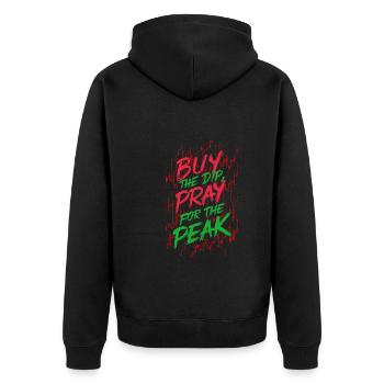 Börsenhändler, Forex-händler, Anlegerhandel - Unisex Premium Bio Zip Hoodie - Schwarz - Hinten - Nico (187cm)