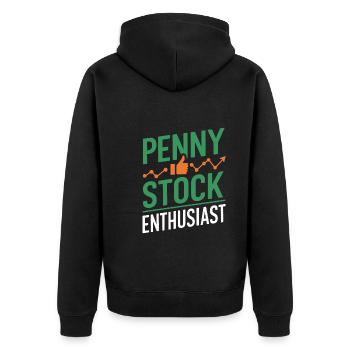 Börsenhändler, Forex-händler, Anlegerhandel - Unisex Premium Bio Zip Hoodie - Schwarz - Hinten - Nico (187cm)