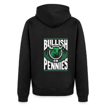 Börsenhändler, Forex-händler, Anlegerhandel - Unisex Premium Bio Zip Hoodie - Schwarz - Hinten - Nico (187cm)