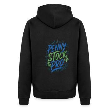 Börsenhändler, Forex-händler, Anlegerhandel - Unisex Premium Bio Zip Hoodie - Schwarz - Hinten - Nico (187cm)