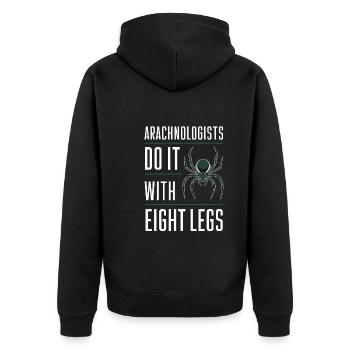 Pet Spider, Tarantula, Spider Lover - Unisex Premium Organic Zip Hoodie - black - Back - Nico (187cm)