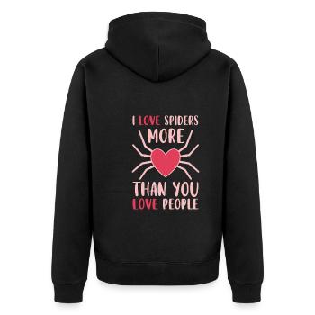 Pet Spider, Tarantula, Spider Lover - Unisex Premium Organic Zip Hoodie - black - Back - Nico (187cm)
