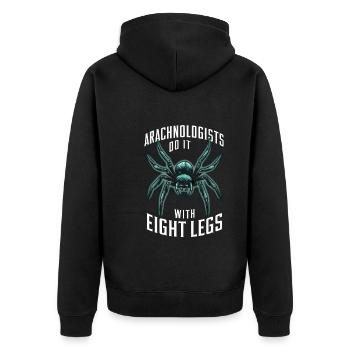 Pet Spider, Tarantula, Spider Lover - Unisex Premium Organic Zip Hoodie - black - Back - Nico (187cm)