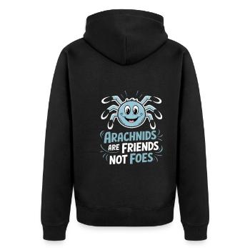 Pet Spider, Tarantula, Spider Lover - Unisex Premium Organic Zip Hoodie - black - Back - Nico (187cm)