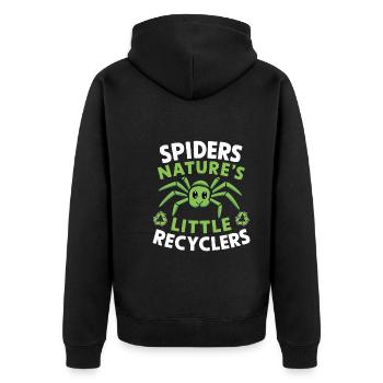 Pet Spider, Tarantula, Spider Lover - Unisex Premium Organic Zip Hoodie - black - Back - Nico (187cm)