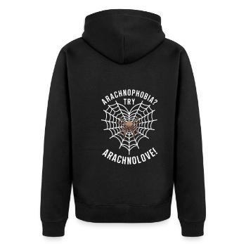 Pet Spider, Tarantula, Spider Lover - Unisex Premium Organic Zip Hoodie - black - Back - Nico (187cm)