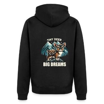 Niedlicher Pudu-hirsch Südamerika Cartoon-hirsch - Unisex Premium Bio Zip Hoodie - Schwarz - Hinten - Nico (187cm)