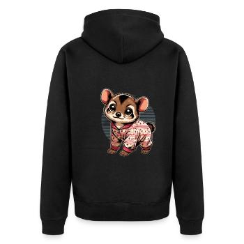 Niedlicher Pudu-hirsch Südamerika Cartoon-hirsch - Unisex Premium Bio Zip Hoodie - Schwarz - Hinten - Nico (187cm)