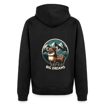 Niedlicher Pudu-hirsch Südamerika Cartoon-hirsch - Unisex Premium Bio Zip Hoodie - Schwarz - Hinten - Nico (187cm)