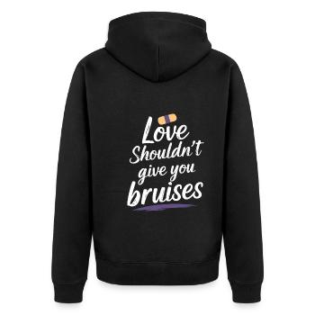 Raising awareness of domestic violence - Unisex Premium Organic Zip Hoodie - black - Back - Nico (187cm)