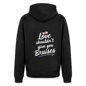 Raising awareness of domestic violence - Unisex Premium Organic Zip Hoodie - black - Back - Nico (187cm)