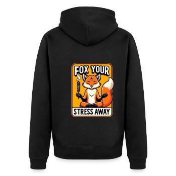 Smudge Sage Feder Spirituelle Hexerei Meditieren - Unisex Premium Bio Zip Hoodie - Schwarz - Hinten - Nico (187cm)