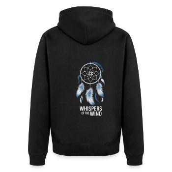 Dream Catcher Bohemian Spiritual Dreamcatcher - Unisex Premium Bio Zip Hoodie - Schwarz - Hinten - Nico (187cm)