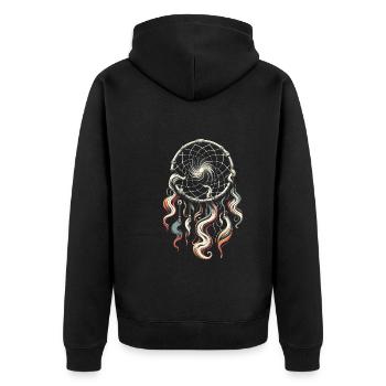 Attrape-rêves Attrape-rêves spirituel bohème - Veste à capuche bio Premium Unisexe - noir - Dos - Nico (187cm)