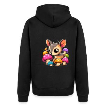 Niedlicher Pudu-hirsch Südamerika Cartoon-hirsch - Unisex Premium Bio Zip Hoodie - Schwarz - Hinten - Nico (187cm)