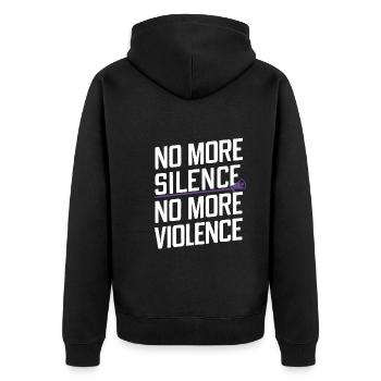 Raising awareness of domestic violence - Unisex Premium Organic Zip Hoodie - black - Back - Nico (187cm)