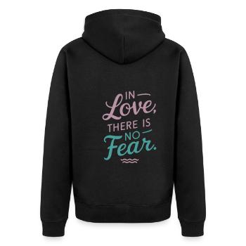 Raising awareness of domestic violence - Unisex Premium Organic Zip Hoodie - black - Back - Nico (187cm)