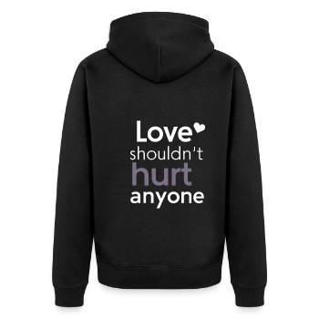 Raising awareness of domestic violence - Unisex Premium Organic Zip Hoodie - black - Back - Nico (187cm)