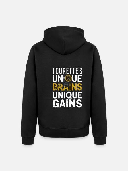 Tourette's Syndrome Awareness Neurodiverse - Unisex Premium Organic Zip Hoodie - black