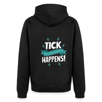 Tourette-syndrom-bewusstsein Neurodiverse - Unisex Premium Bio Zip Hoodie - Schwarz - Hinten - Nico (187cm)