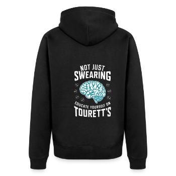 Tourette-syndrom-bewusstsein Neurodiverse - Unisex Premium Bio Zip Hoodie - Schwarz - Hinten - Nico (187cm)
