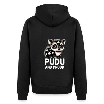 Niedlicher Pudu-hirsch Südamerika Cartoon-hirsch - Unisex Premium Bio Zip Hoodie - Schwarz - Hinten - Nico (187cm)