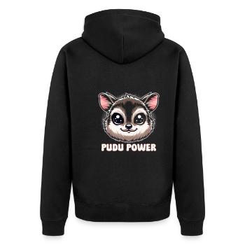 Niedlicher Pudu-hirsch Südamerika Cartoon-hirsch - Unisex Premium Bio Zip Hoodie - Schwarz - Hinten - Nico (187cm)