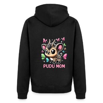 Niedlicher Pudu-hirsch Südamerika Cartoon-hirsch - Unisex Premium Bio Zip Hoodie - Schwarz - Hinten - Nico (187cm)