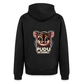 Niedlicher Pudu-hirsch Südamerika Cartoon-hirsch - Unisex Premium Bio Zip Hoodie - Schwarz - Hinten - Nico (187cm)