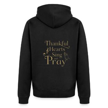 Chormusik Religiöser Gesang Glaubensbasierte Musik - Unisex Premium Bio Zip Hoodie - Schwarz - Hinten - Nico (187cm)