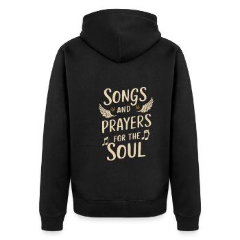 Chormusik Religiöser Gesang Glaubensbasierte Musik - Unisex Premium Bio Zip Hoodie - Schwarz - Hinten - Nico (187cm)