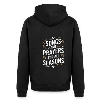 Chormusik Religiöser Gesang Glaubensbasierte Musik - Unisex Premium Bio Zip Hoodie - Schwarz - Hinten - Nico (187cm)