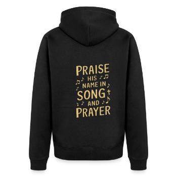 Chormusik Religiöser Gesang Glaubensbasierte Musik - Unisex Premium Bio Zip Hoodie - Schwarz - Hinten - Nico (187cm)