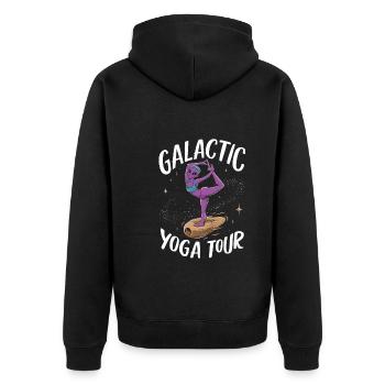 meditation, mindfulness, relaxation and - Unisex Premium Organic Zip Hoodie - black - Back - Nico (187cm)