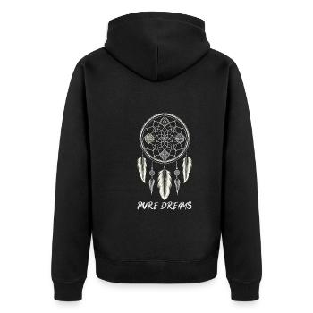 Dream Catcher Bohemian Spiritual Dreamcatcher - Unisex Premium Bio Zip Hoodie - Schwarz - Hinten - Nico (187cm)