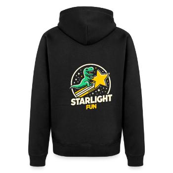 Espace des dinosaures astronautes de Rex aux yeux d’escalier - Veste à capuche bio Premium Unisexe - noir - Dos - Nico (187cm)