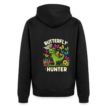 Bonsai Master T-Rex Dinosaur Gardening for - Unisex Premium Organic Zip Hoodie - black - Back - Nico (187cm)