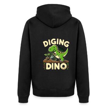 Bonsai Master T-Rex Dinosaur Gardening for - Unisex Premium Organic Zip Hoodie - black - Back - Nico (187cm)