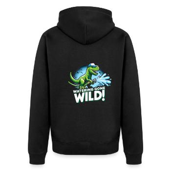 Bonsai Master T-Rex Dinosaur Gardening for - Unisex Premium Organic Zip Hoodie - black - Back - Nico (187cm)
