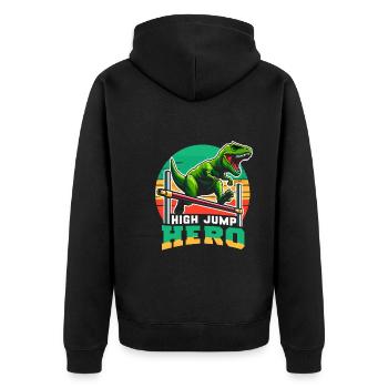 Espace des dinosaures astronautes de Rex aux yeux d’escalier - Veste à capuche bio Premium Unisexe - noir - Dos - Nico (187cm)
