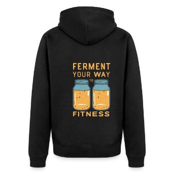 Benefits of Kombucha for Brewer Maker Tea Lover - Unisex Premium Organic Zip Hoodie - black - Back - Nico (187cm)