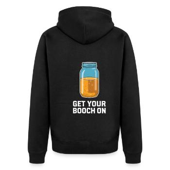 Vorteile Von Kombucha Für Brewer Maker Tea Lover - Unisex Premium Bio Zip Hoodie - Schwarz - Hinten - Nico (187cm)
