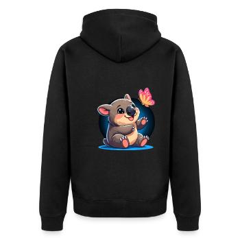 Se sentir Wombat-Tastic aujourd’hui - Wombat drôle - Veste à capuche bio Premium Unisexe - noir - Dos - Nico (187cm)