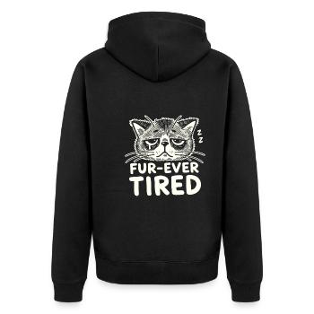 Emo Cat Design Für Gothische Katzenliebhaber Und - Unisex Premium Bio Zip Hoodie - Schwarz - Hinten - Nico (187cm)