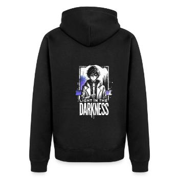 Art de l’anime et esthétique gothique pour la mode alternative - Veste à capuche bio Premium Unisexe - noir - Dos - Nico (187cm)