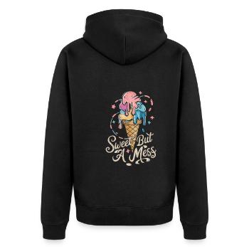 Revival emo et mode alternative pour Scene Kids - Veste à capuche bio Premium Unisexe - noir - Dos - Nico (187cm)