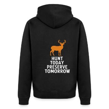 Vivez l’excitation de la chasse au cerf en forêt avec - Veste à capuche bio Premium Unisexe - noir - Dos - Nico (187cm)
